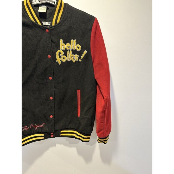 Disney Mickey Mouse & Pluto Hello Folks! Varsity Letterman Red/Black Jacket XL - Picture 4 of 16